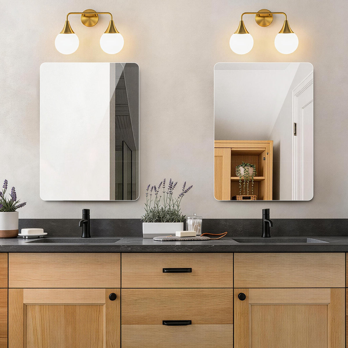 Frameless Wall Mirror, 60x80cm HD Hanging, Copper-Free Glass