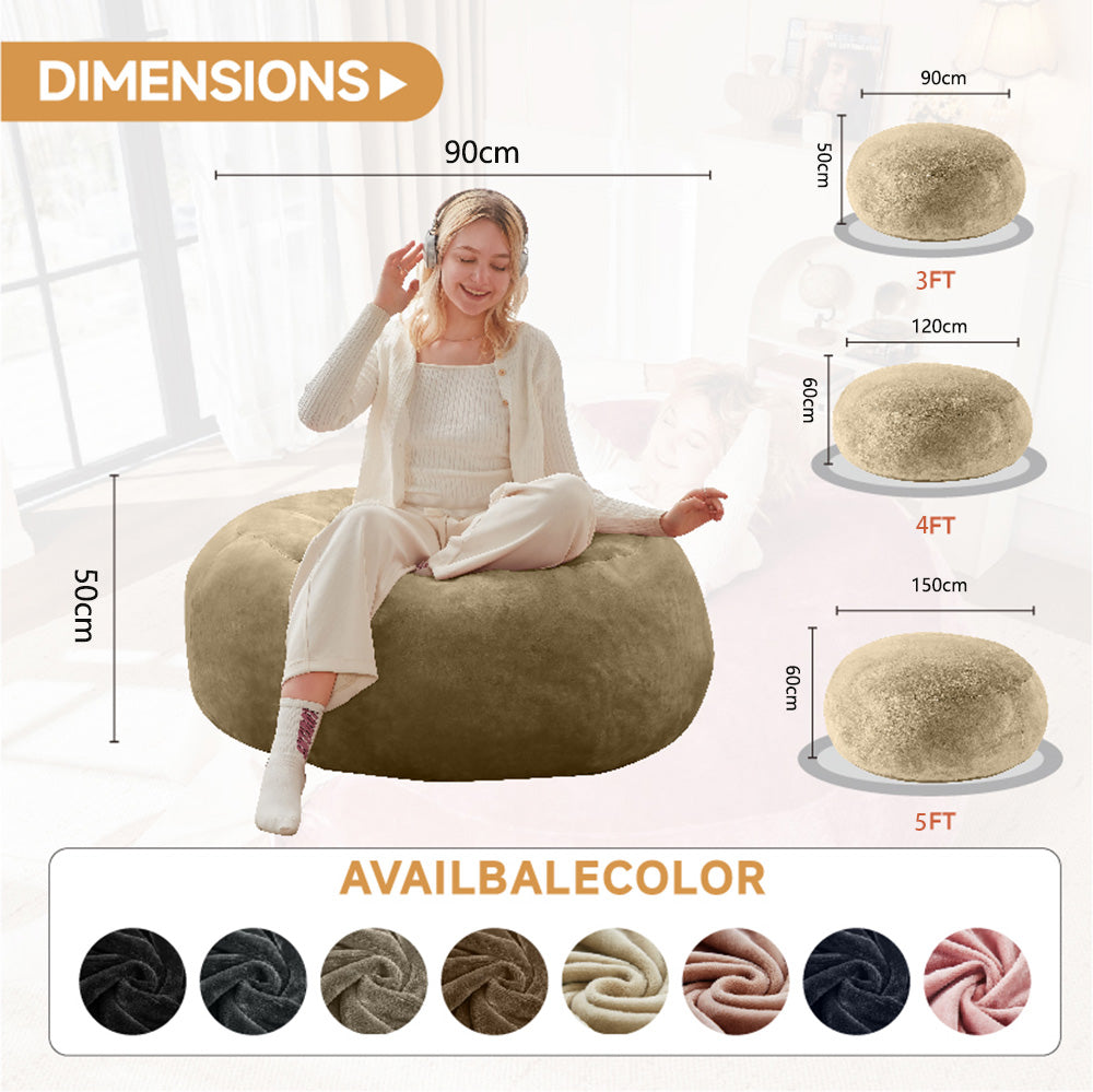 Beanbag Sofa Chair for Adults, Soft Comfortable Reading, 90 (Size)