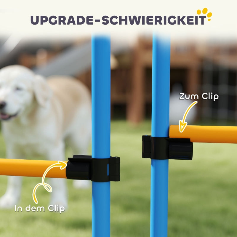 Agility Set, Dog Training 7-Piece Hurdle Equipment, Yellow