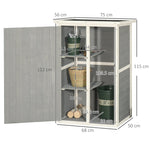 Garden Shed Tool Shed with Shelves Fir Black/Grey/White
