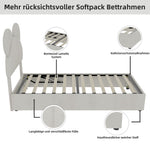 Modern Minimalist Upholstered Bed, Soft Cartoon-Design Headboard, Storage Base, Beige