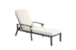 Lounge Patio Chair, Adjustable Reclining Aluminum, Waterproof Beige Cushion