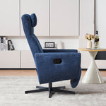 022 Recliner Chair, Comfortable with Reclining Function, Footrest, Swivel, Chenille, Blue