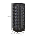 Rattan Solar Light Waterproof Path Light Automatic LED Garden Lamp Steel Grey