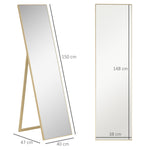 Standing Mirror, Full Length Dressing Makeup, Light Brown Wood Grain