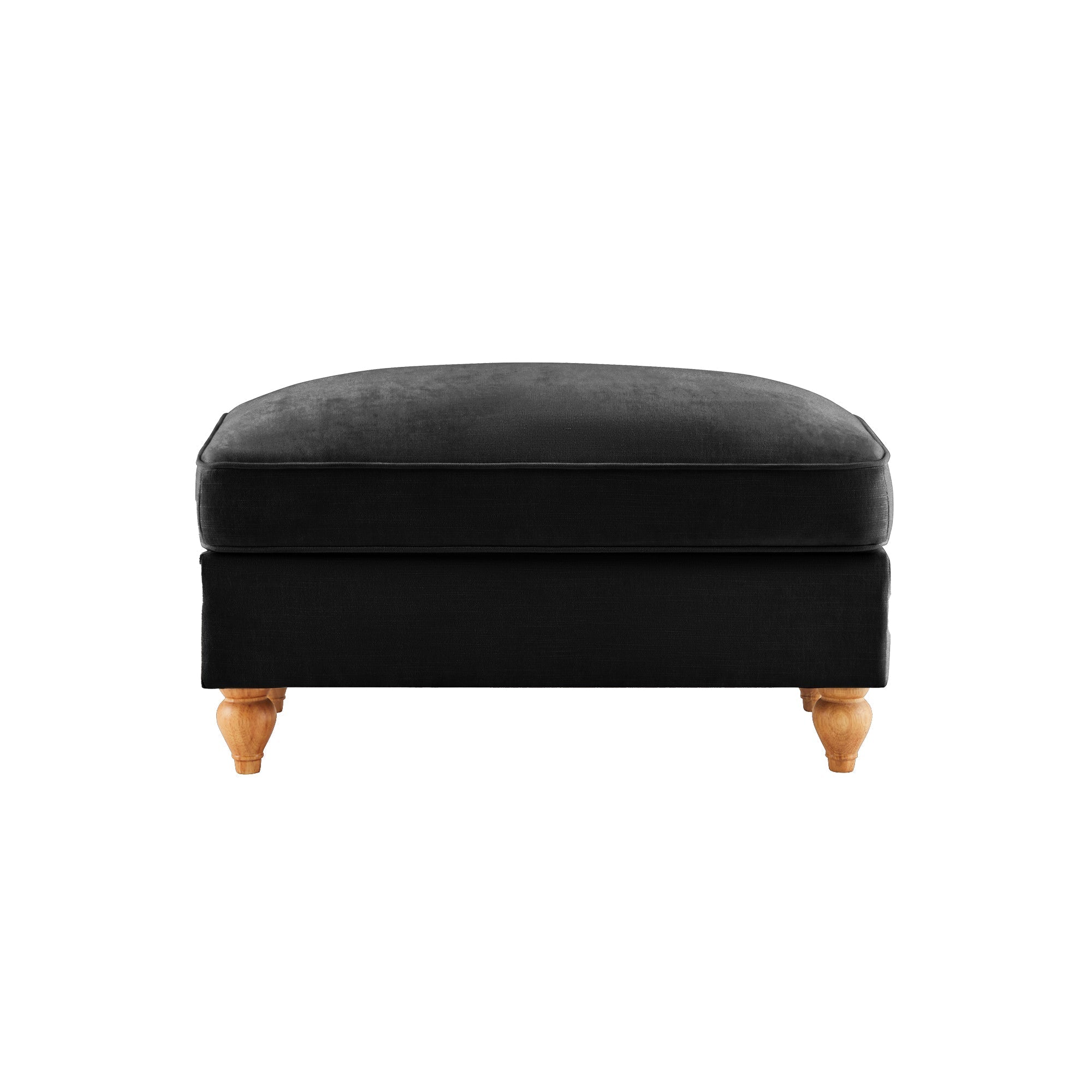 Windsor Stool with Removable Ruffled Skirt and Chenille Fabric, Black