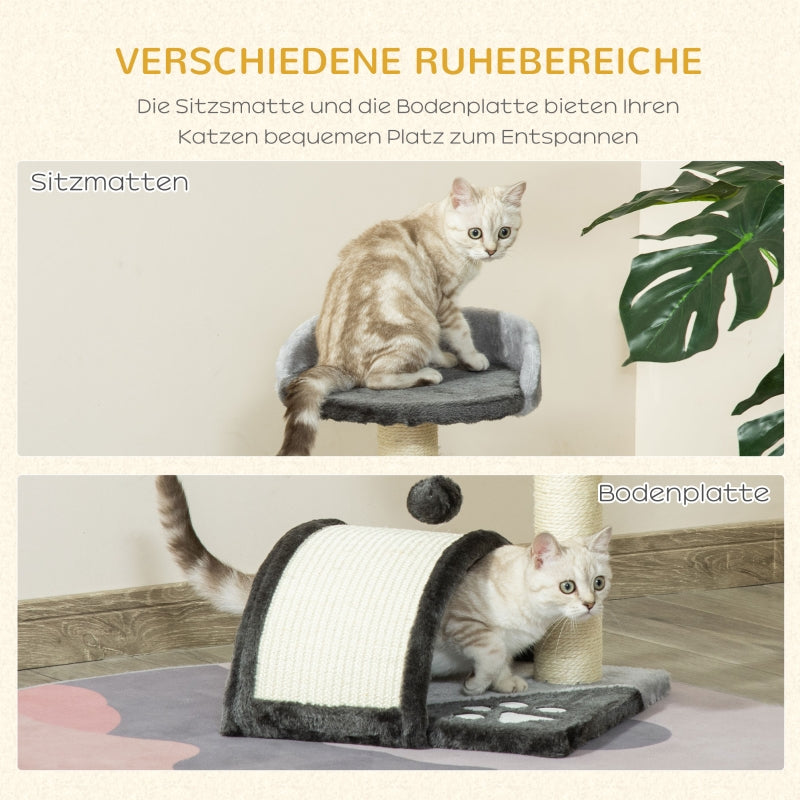 Cat Tree, Play Balls Sisal Rope Scratching Posts, Grey