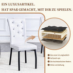 Set of 2 Dining Seats Soft Retro Crocodile Pattern Crystal Clasps White and Black Faux Leather
