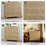 Modern Chest of Drawers, 3 Drawer Medieval Country Style Storage Cabinet for Bedroom and Living Room, Oak Wood