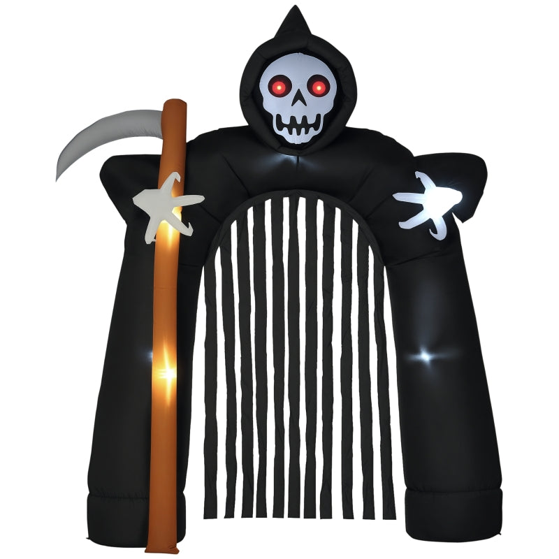 Grim Reaper Archway, Large Halloween Decoration, Self-Inflating LED Lighting