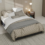 Bed Frame 140x200cm Gas Lift Storage, Grey Dutch Velvet Fabric