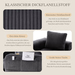 Compact Sofa Modular Side Pocket Cup Holder 3 Cushions - Corduroy Dark Gray