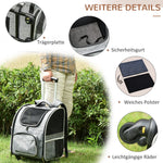 Dog Trolley 2-in-1 Transport Bag & Pet Backpack, Grey