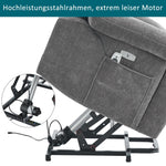 Electric Massage Chair with Lifting Function, Heating, and 8-Point Massage, Grey Fabric