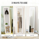 Full-Length Mirror, LED Light, Touch Control, White