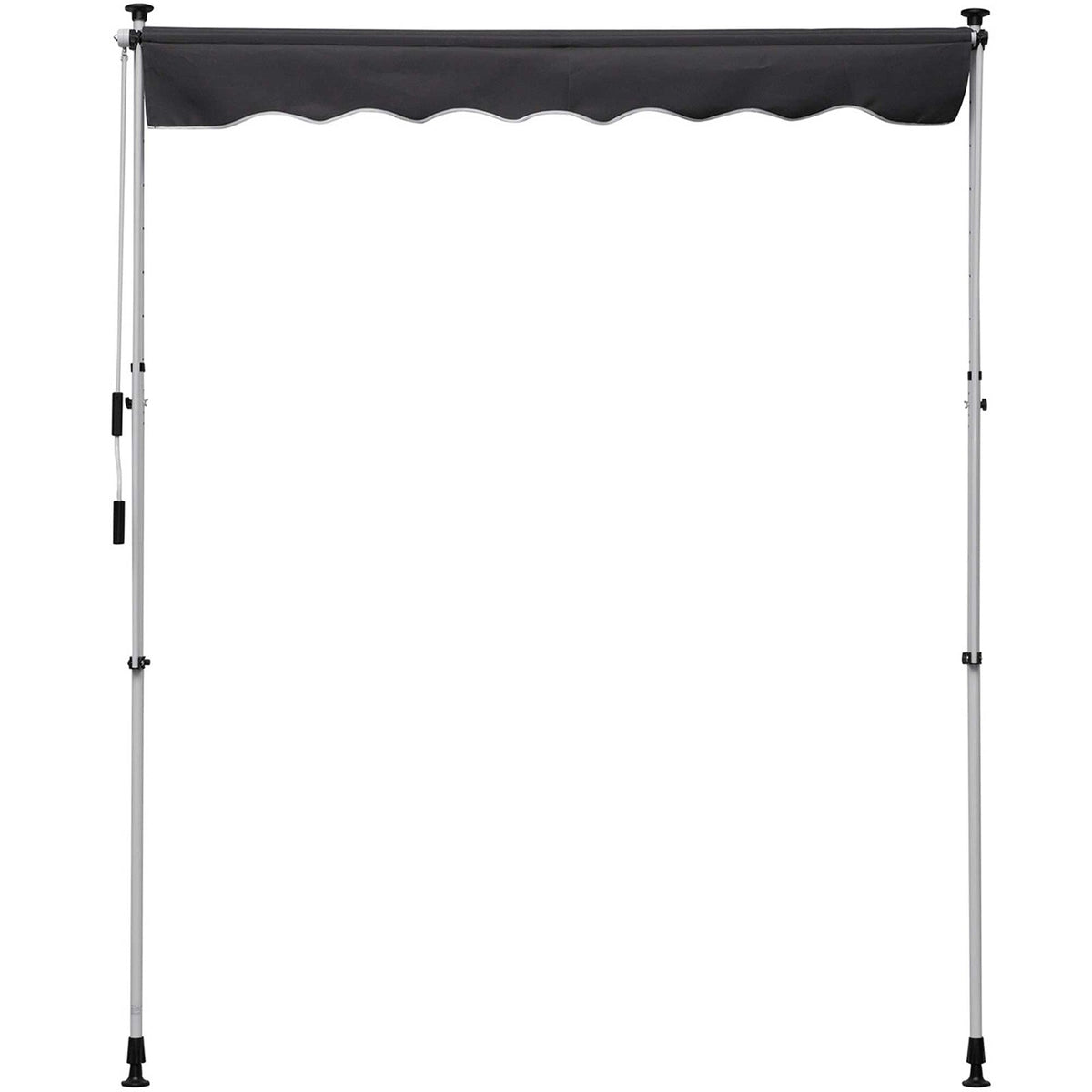 Awning, Articulated Arm Clamp Adjustable 200x150cm, Grey Aluminium