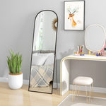 Full Length Mirror, Standing, Aluminum Alloy Frame, Black