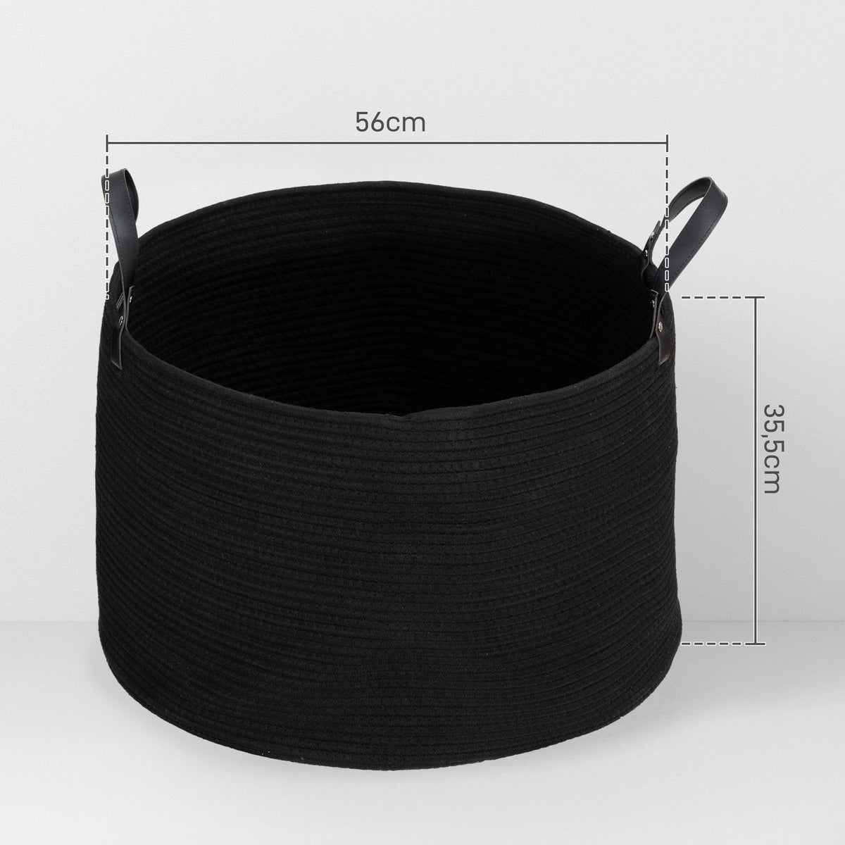 Laundry Basket 88L Foldable with Handle, Black