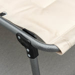 Sun Lounger, Foldable with Pillow, 5-Way Adjustable Backrest, Beige