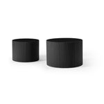 Side Table Set 2-Piece Nesting Wavy Edge 60x40/48x35 - Black Matte
