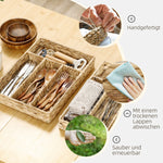Storage Baskets Set of 2 Woven Water Hyacinth Natural Wood