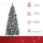Artificial Christmas Tree, 630 Branches, 37 Cones, Snowy Tips, Fireproof, 150 cm