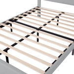 Linen Upholstered Bed with LED Headboard & Storage Drawers, Grey