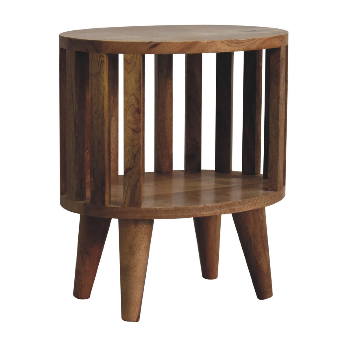 Ariella Single Open Shelf Bedside Piece, Solid Wood Brown