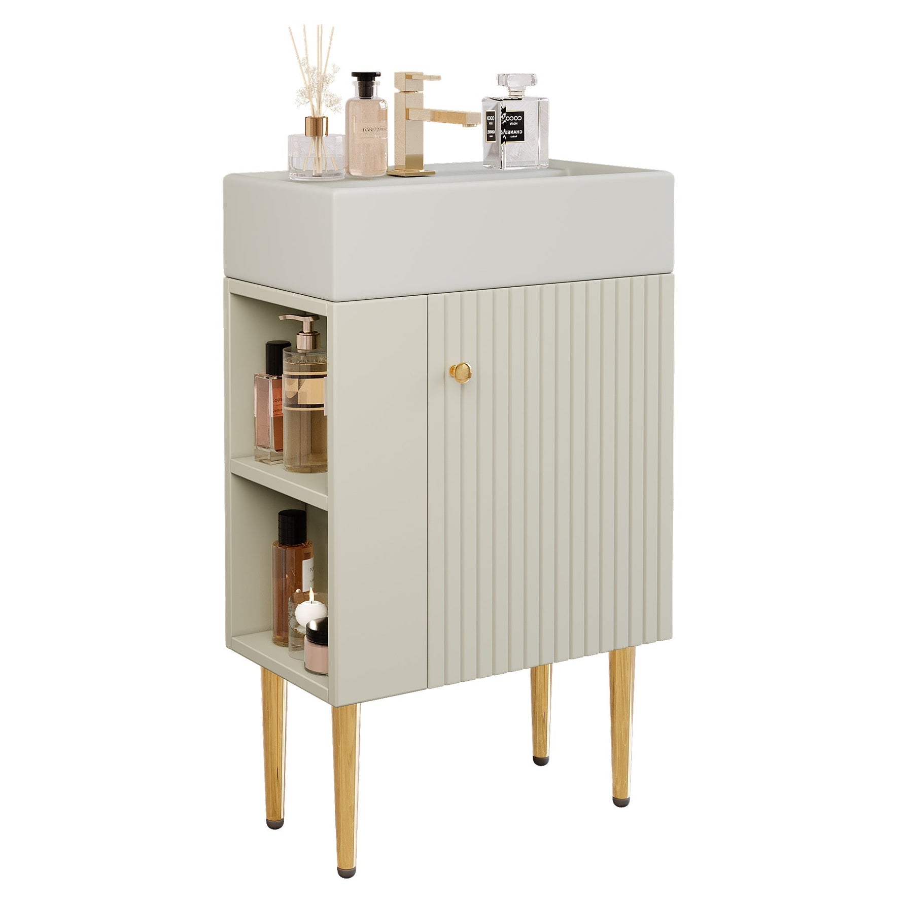 Bathroom Furniture Washbasin 55cm, Guest Bathroom Vanity Unit, White