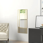 Wall Mirror 110 x 50 cm Decorative Rectangular Metal Frame, Gold