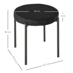 Set of 4 Dining Stools Stackable Upholstered Velvet Look Black Metal
