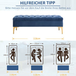 Bench Bed Shoe Bench Velvet Blue