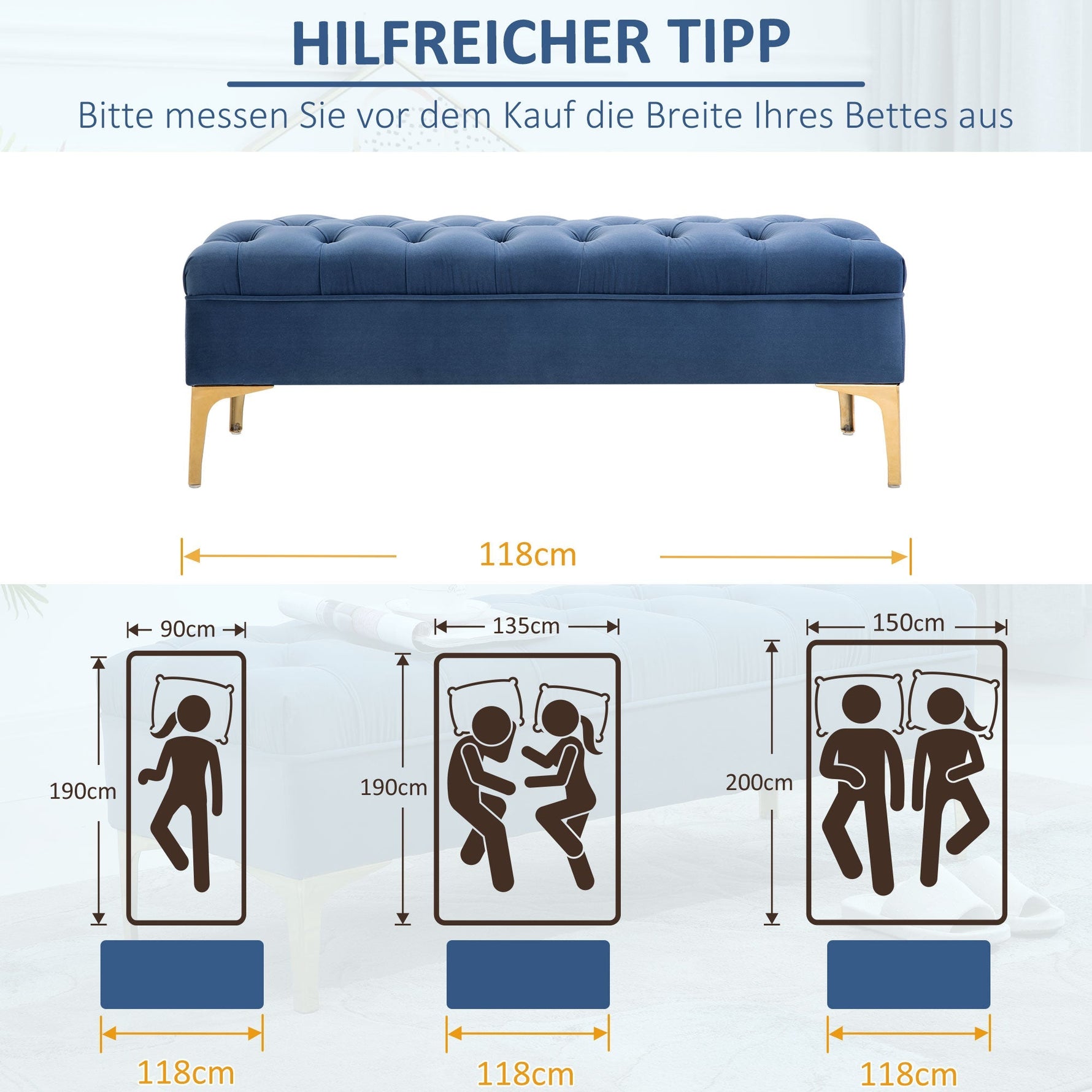 Bench Bed Shoe Bench Velvet Blue
