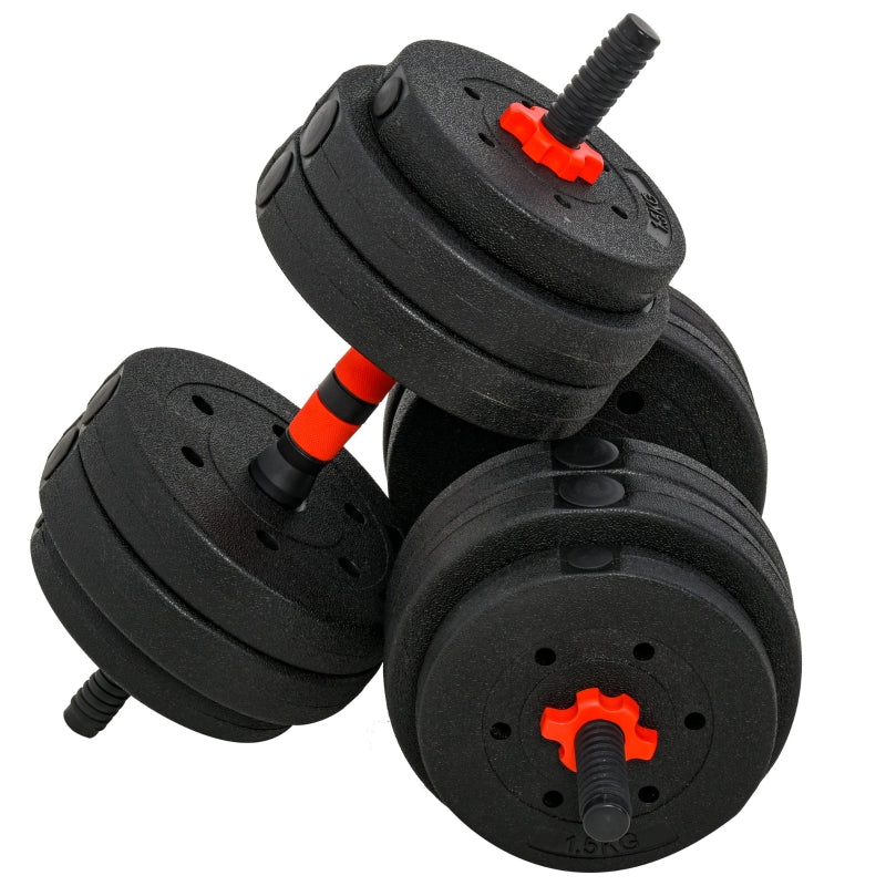 2-in-1 Dumbbell Set Adjustable 25kg Short & Long Barbell