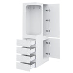 Wardrobe 70x40x170cm Drawers Storage Open Area Single Door, White