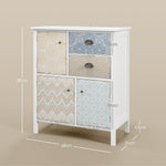 Chest of Drawers Storage Cabinet, 2 Drawers 3 Compartments, Anti-tip, White