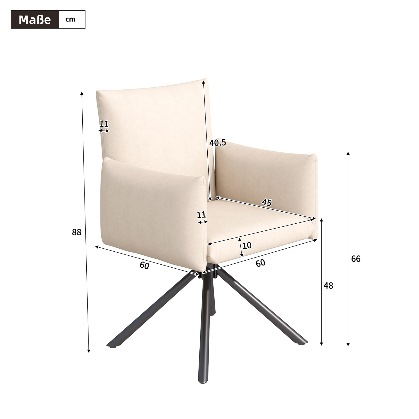 Extendable Dining Table Set with 6 Velvet Chairs and V-Shaped Legs, White and Beige