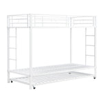 Bunk Bed 90x200cm Pull-out Bed High Railings - White
