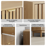 Modern Chest of Drawers, 3 Drawer Medieval Country Style Storage Cabinet for Bedroom and Living Room, Oak Wood