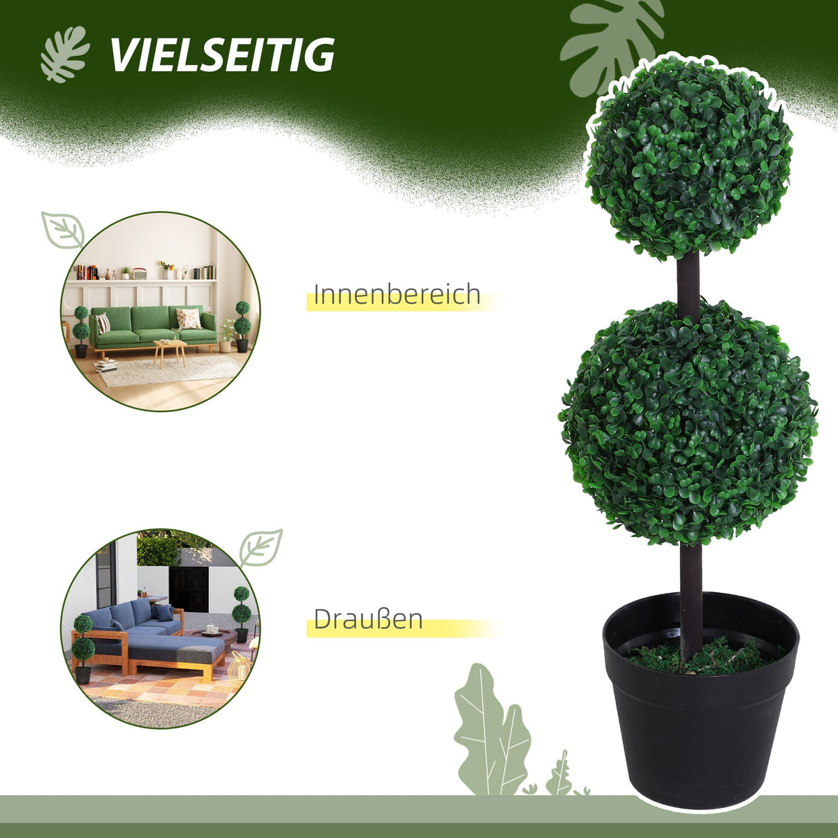 Artificial Plants, Set of 2, 67 cm, Plastic
