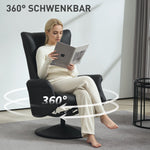 Recliner Chair with Footstool, 360° Rotating, 150 kg, Faux Leather Black