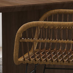 Set of 2 Kitchen Chairs Boho Style PE Rattan - Natural/Black