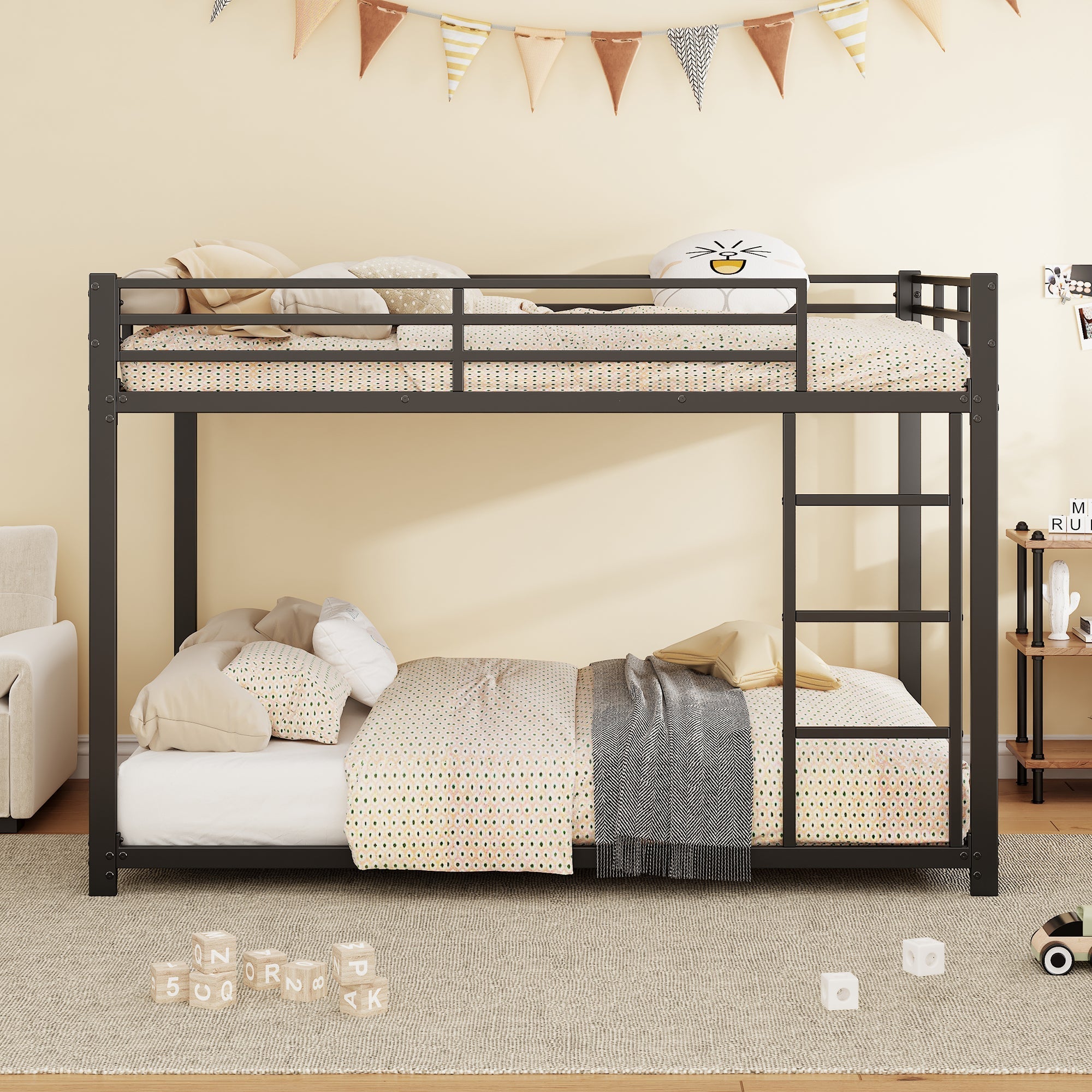 Bunk Bed 140x200 Classic Iron Frame - Black