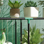 Greenhouse with shelves and roller door, winter-proof film, steel, green