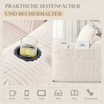 Two-Seater Sofa Storage Pocket Drink Holder - Corduroy