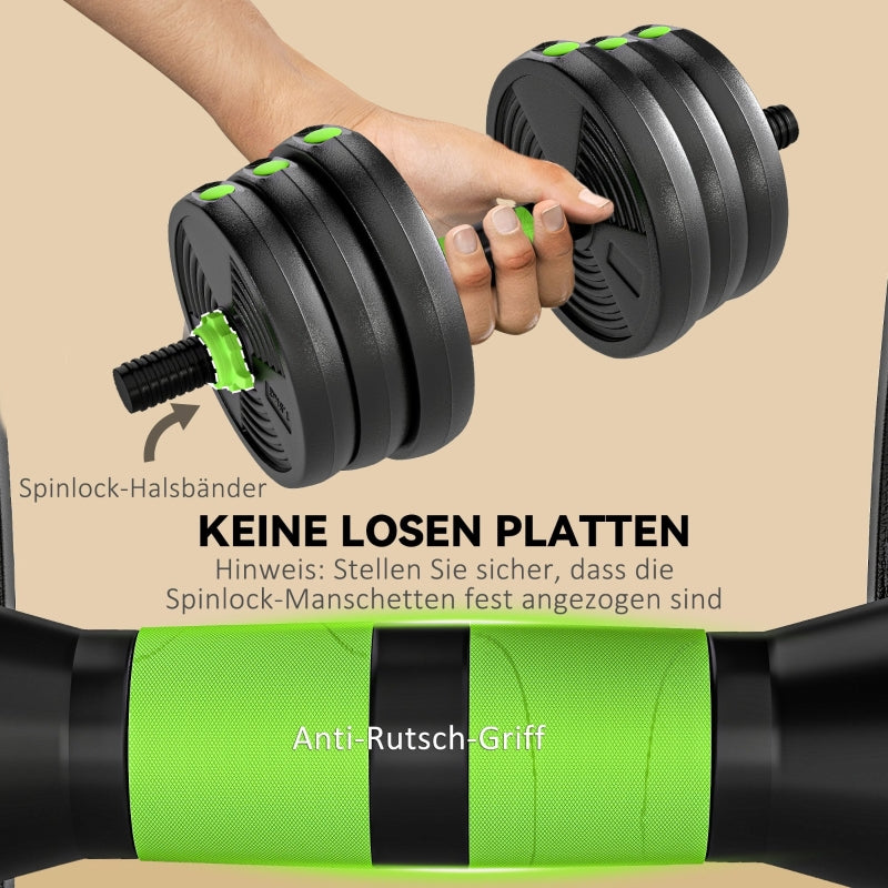 Adjustable Dumbbell Set, 20 kg Barbell Weight Training Set