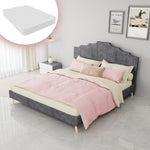 Modern Minimalist Soft Bed 160x200cm with Mattress, Gray