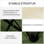 Camping Chair Foldable, Side Pocket Steel Legs, Oxford White