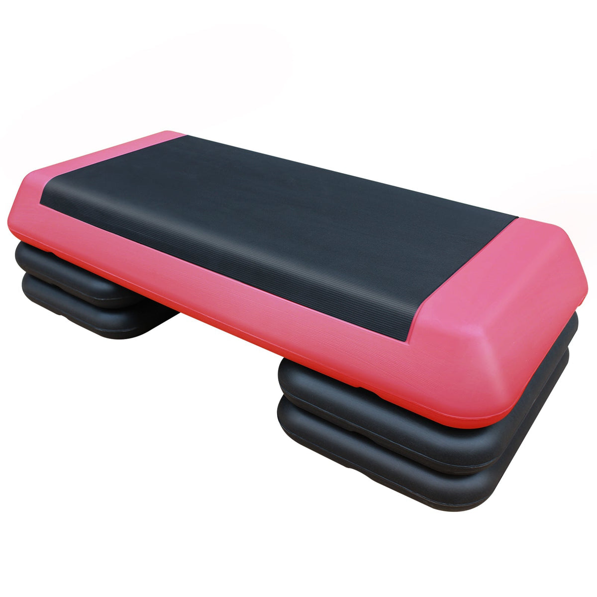 Aerobic Stepper, 76cm/28.5" Adjustable with 4 Risers, Red Black