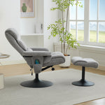 023 Recliner Chair, 5-Point Massage, Heated, 360° Swivel, Chenille Fabric Grey